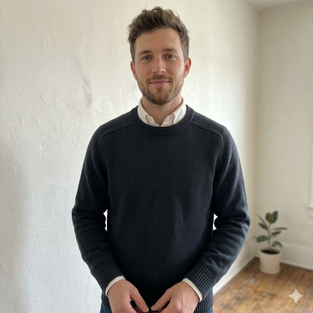 J. Crew Men's Crewneck Sweater in Dark Navy